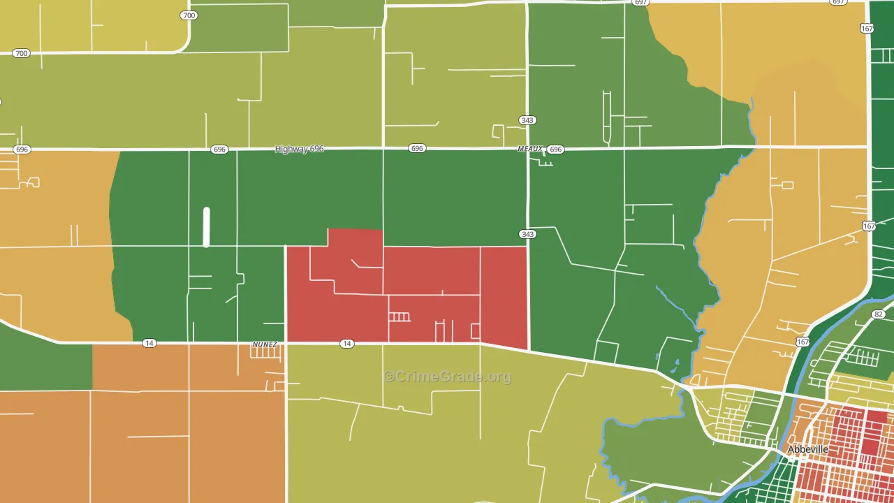 Meaux, LA Map of Assault Rates