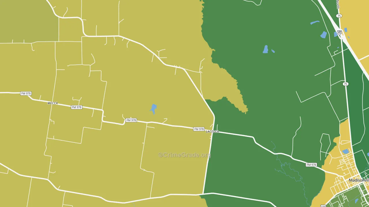 Mecca, TX Map of Assault Rates