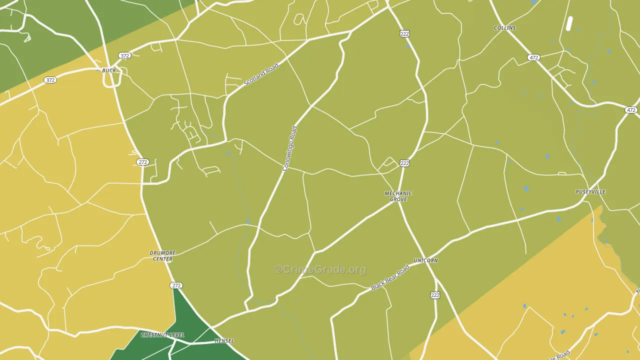 Mechanics Grove, PA Map of Assault Rates