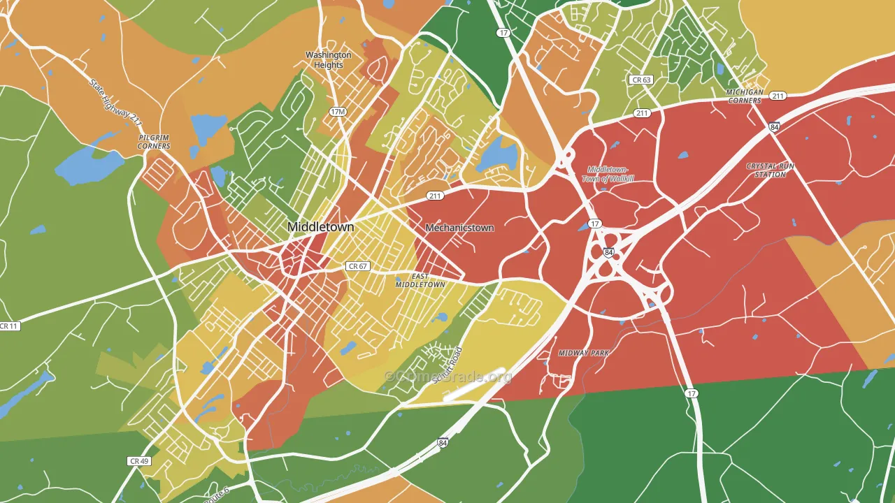 Mechanicstown, NY Map of Assault Rates