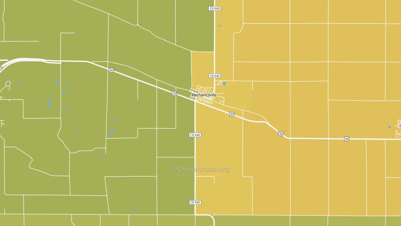 Mechanicsville, IA Map of Assault Rates
