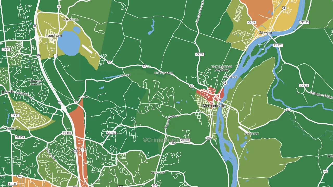 Mechanicville, NY Map of Assault Rates
