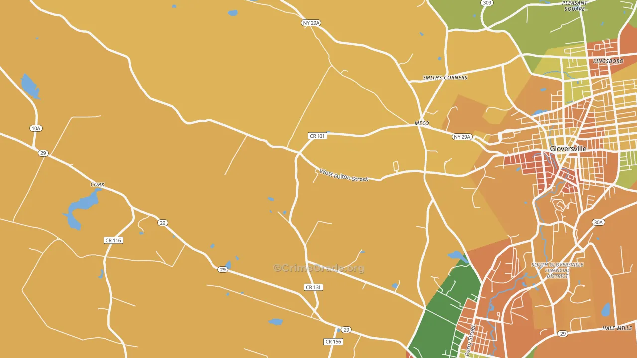 Meco, NY Map of Assault Rates