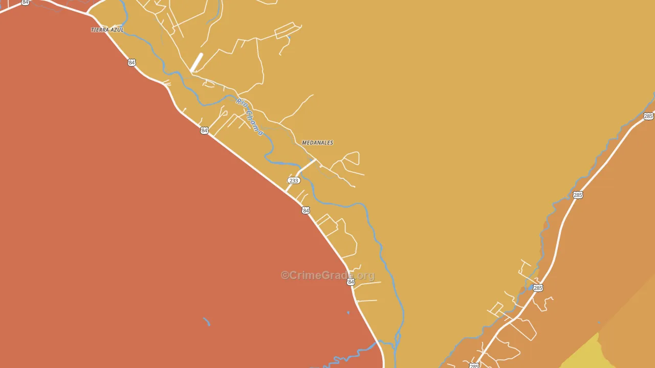 Medanales, NM Map of Assault Rates