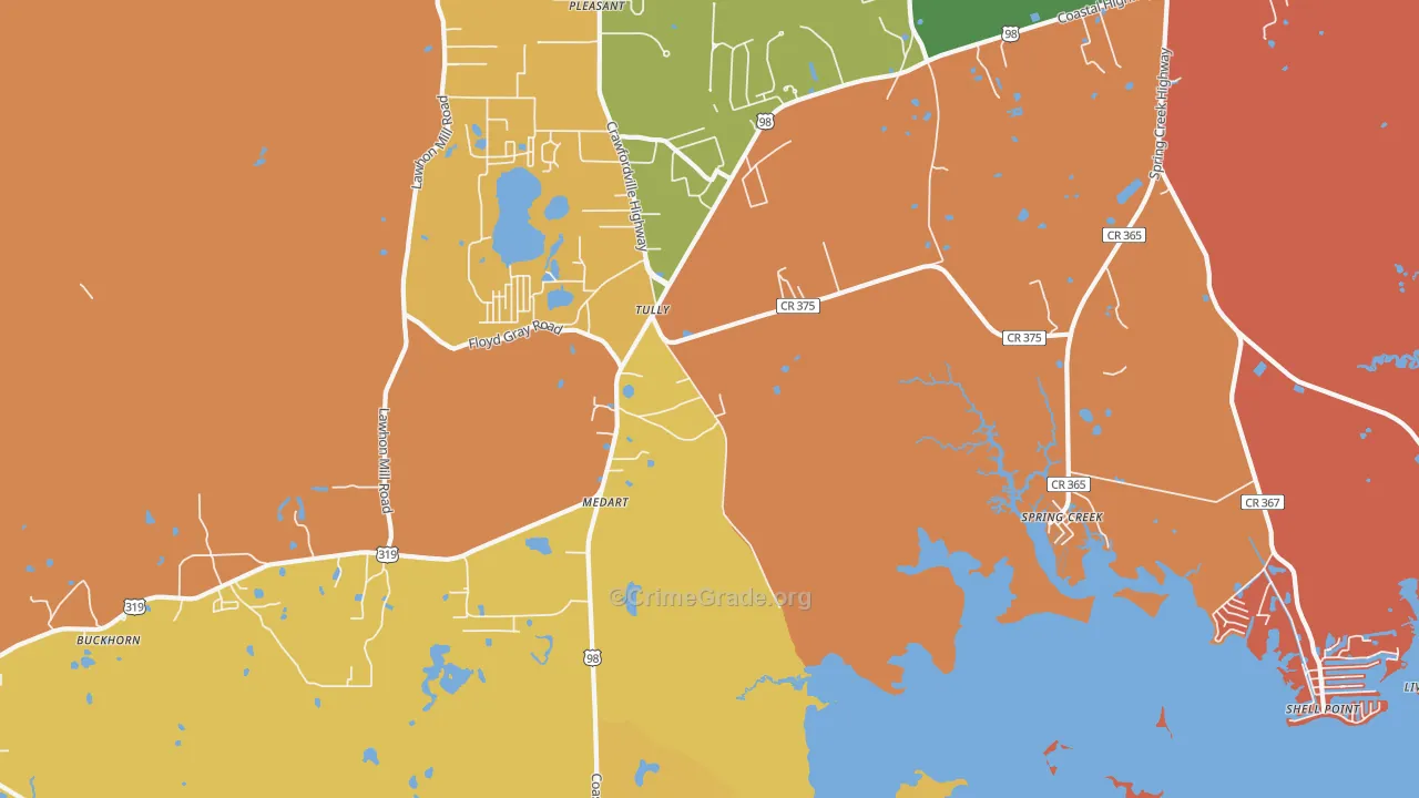 Medart, FL Map of Assault Rates