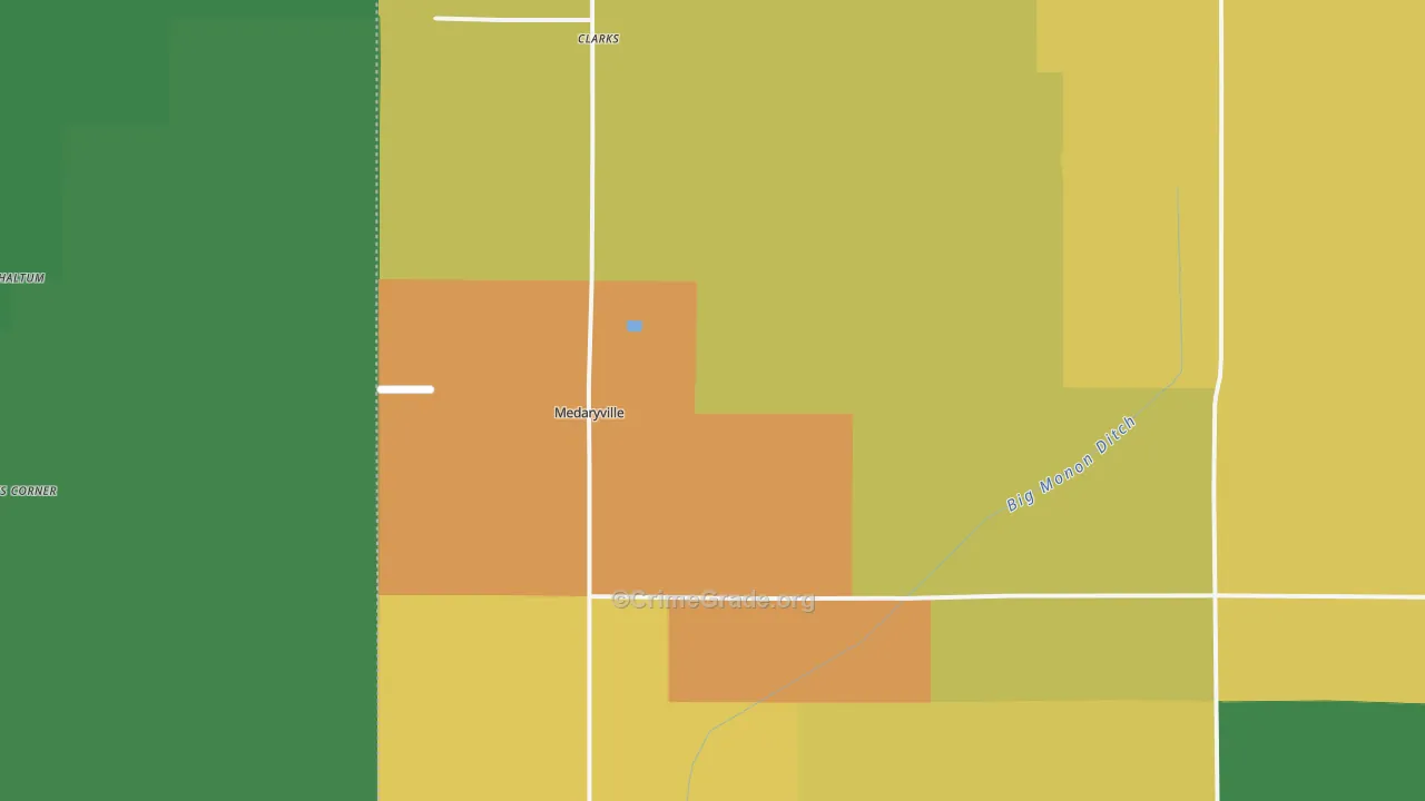 Medaryville, IN Map of Assault Rates