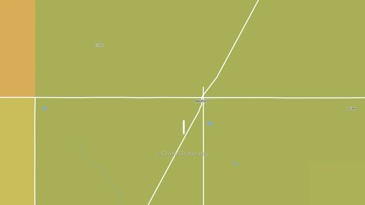 Medford, OK Map of Assault Rates