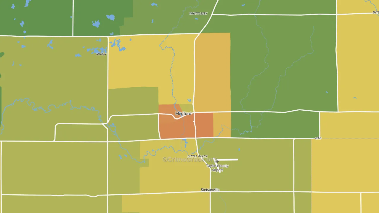 Medford, WI Map of Assault Rates