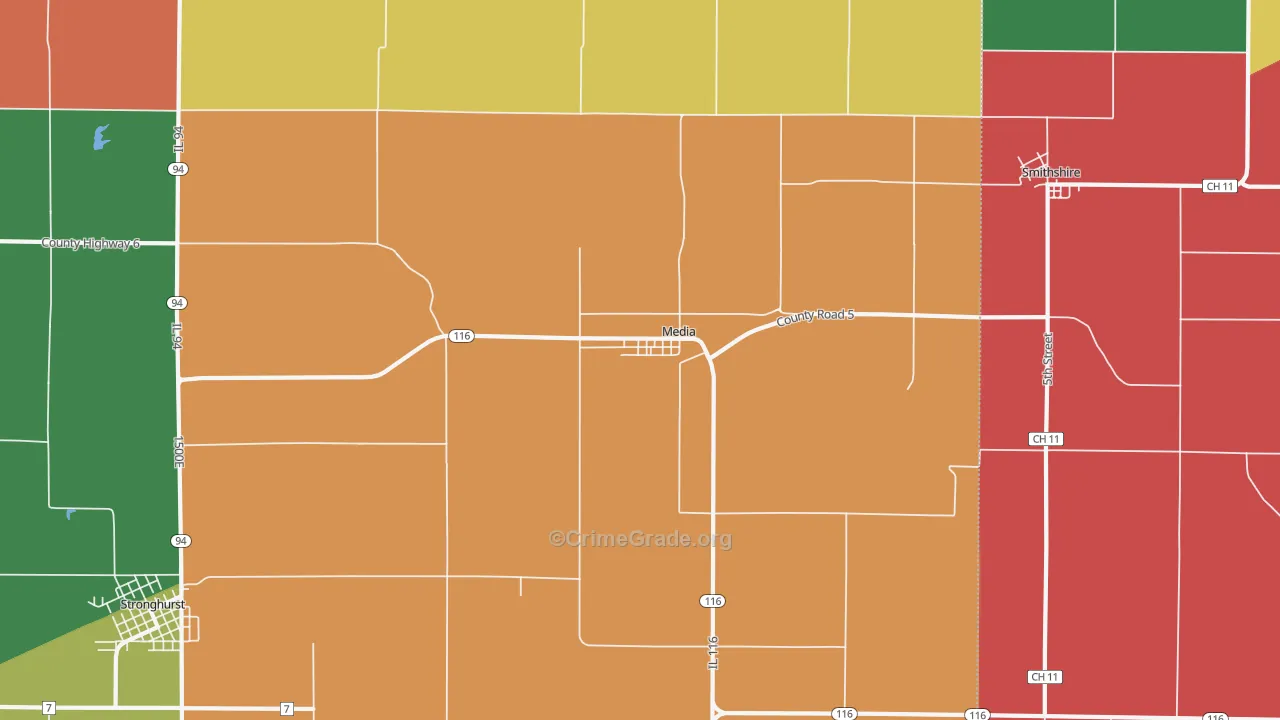 Media, IL Map of Assault Rates