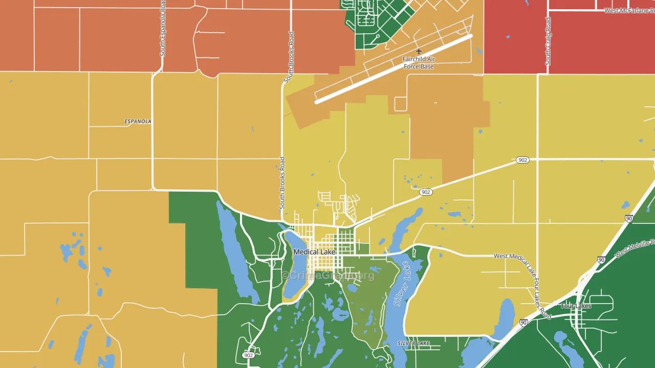 Medical Lake, WA Map of Assault Rates