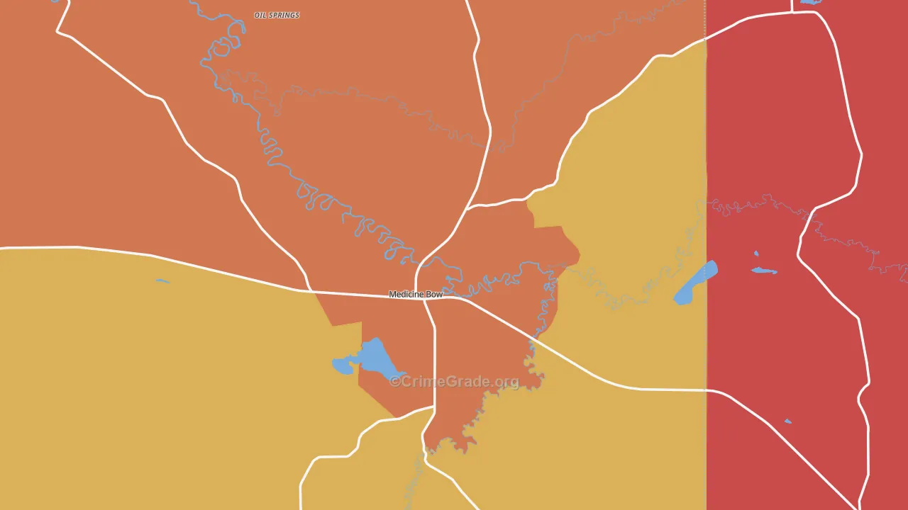 Medicine Bow, WY Map of Assault Rates