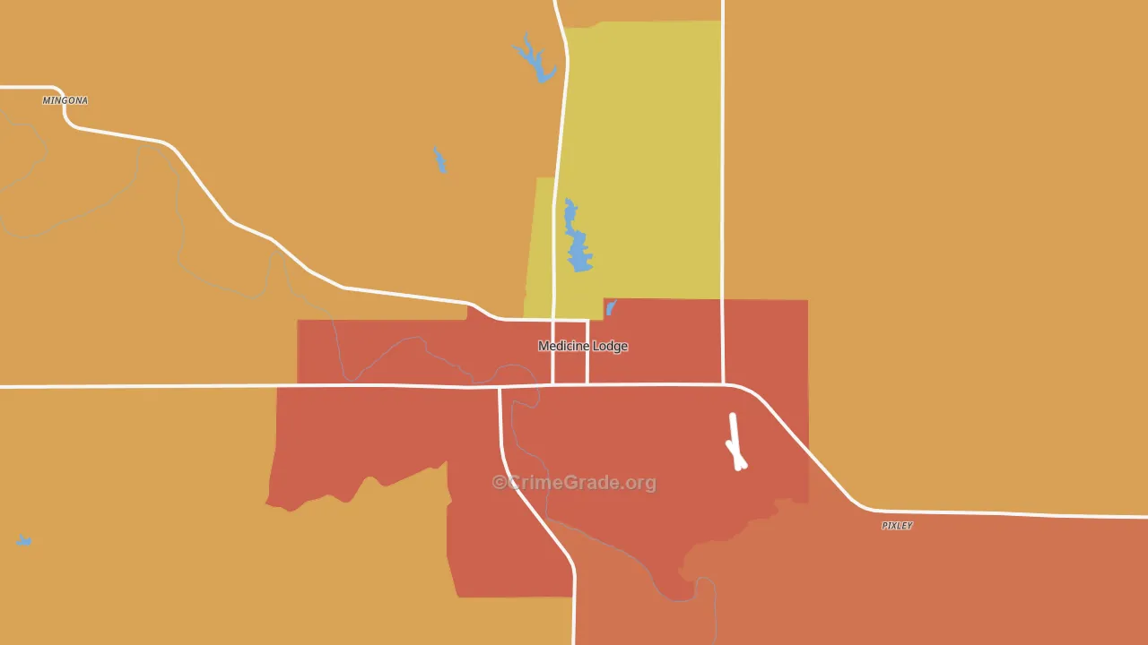 Medicine Lodge, KS Map of Assault Rates