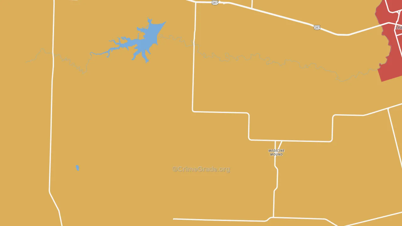 Medicine Mound, TX Map of Assault Rates