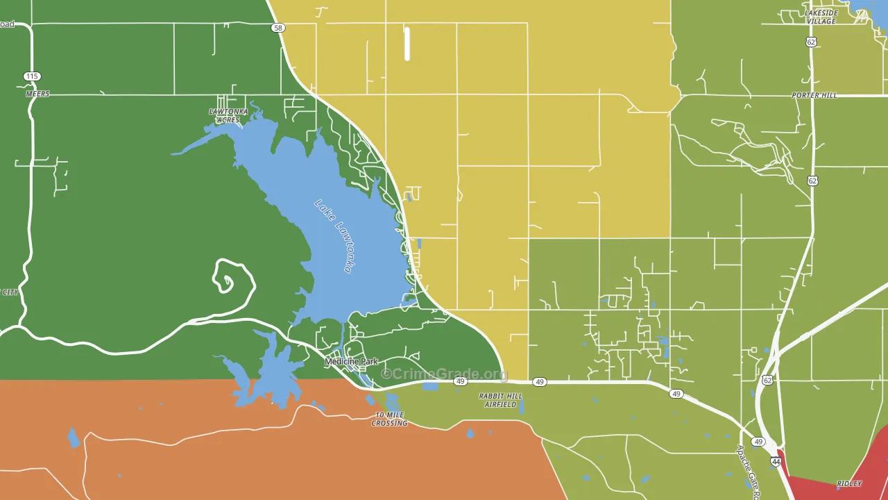 Medicine Park, OK Map of Assault Rates