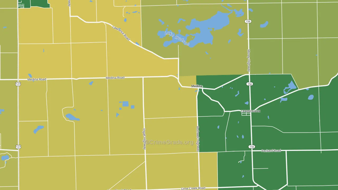 Medina, MI Map of Assault Rates