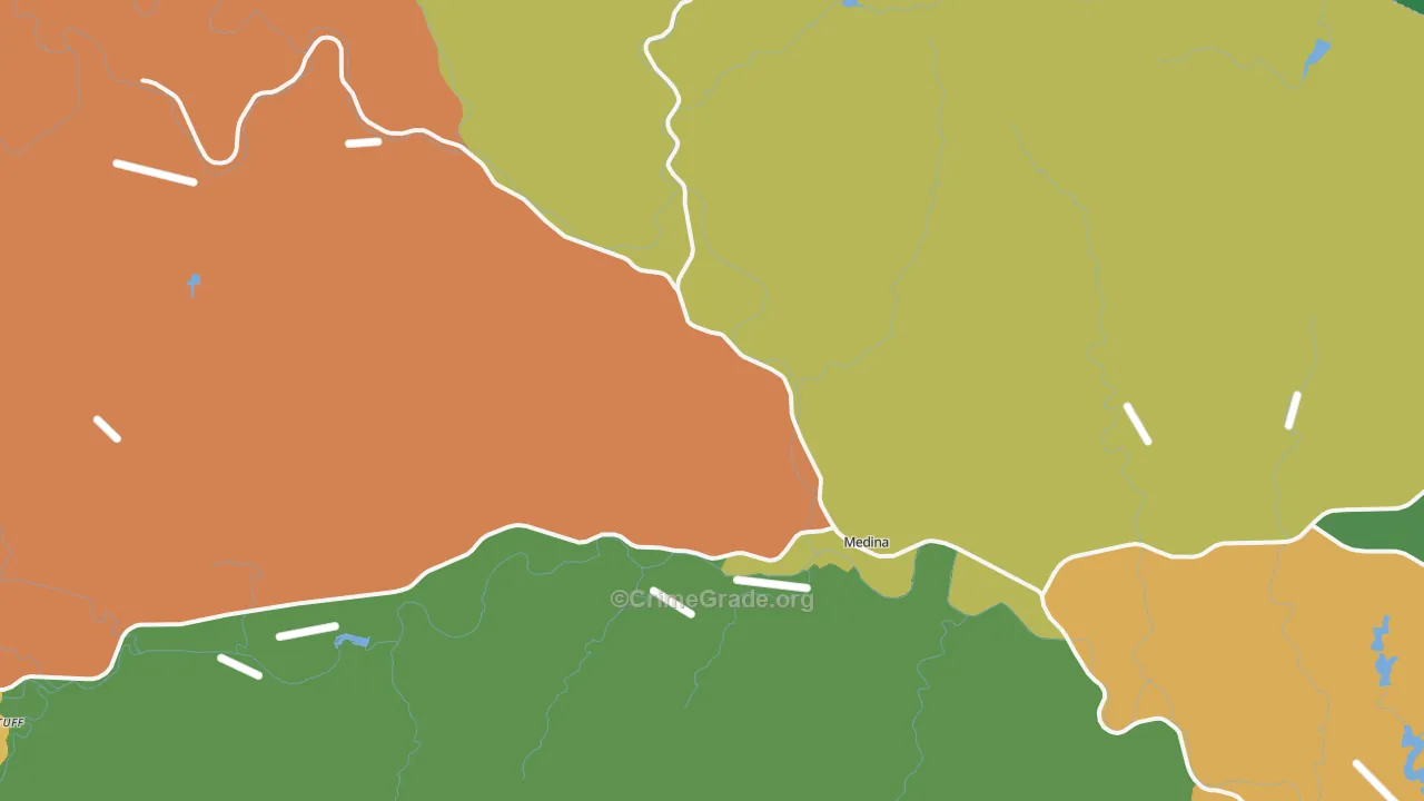 Medina, TX Map of Assault Rates