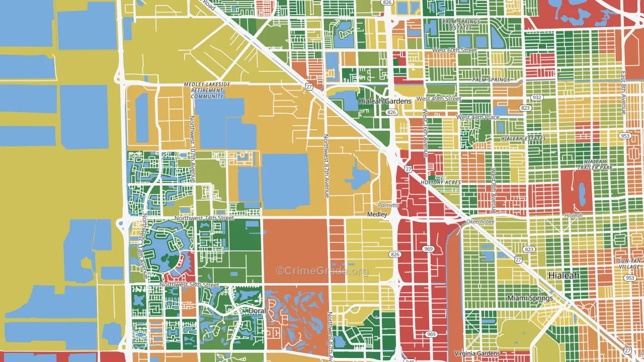 Medley, FL Map of Assault Rates