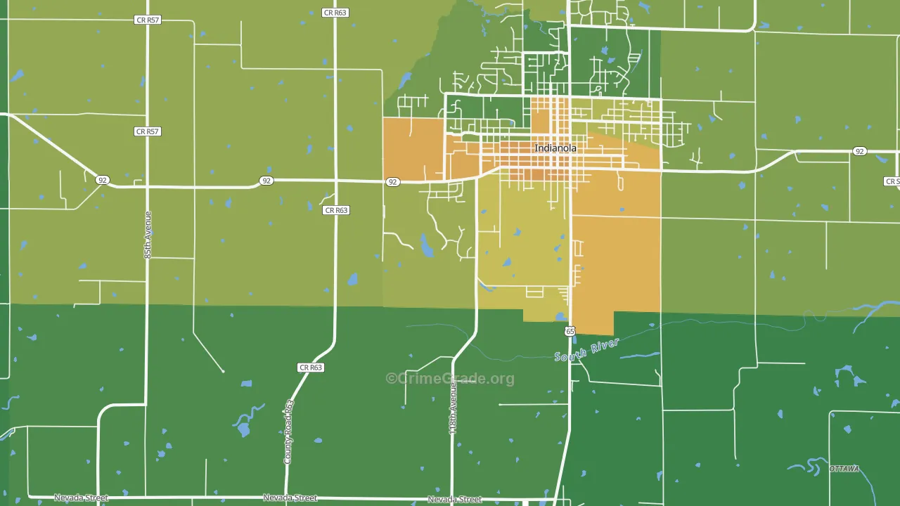 Medora, IA Map of Assault Rates