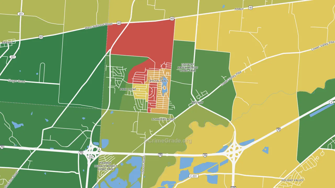 Medway, OH Map of Assault Rates