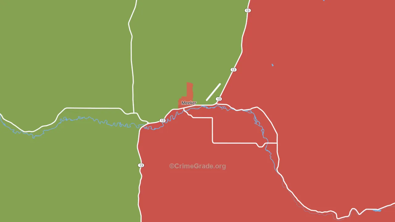 Meeker, CO Map of Assault Rates