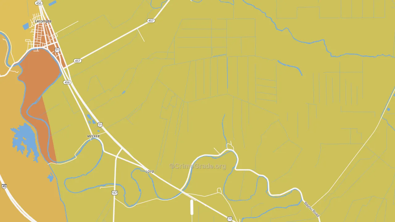 Meeker, LA Map of Assault Rates