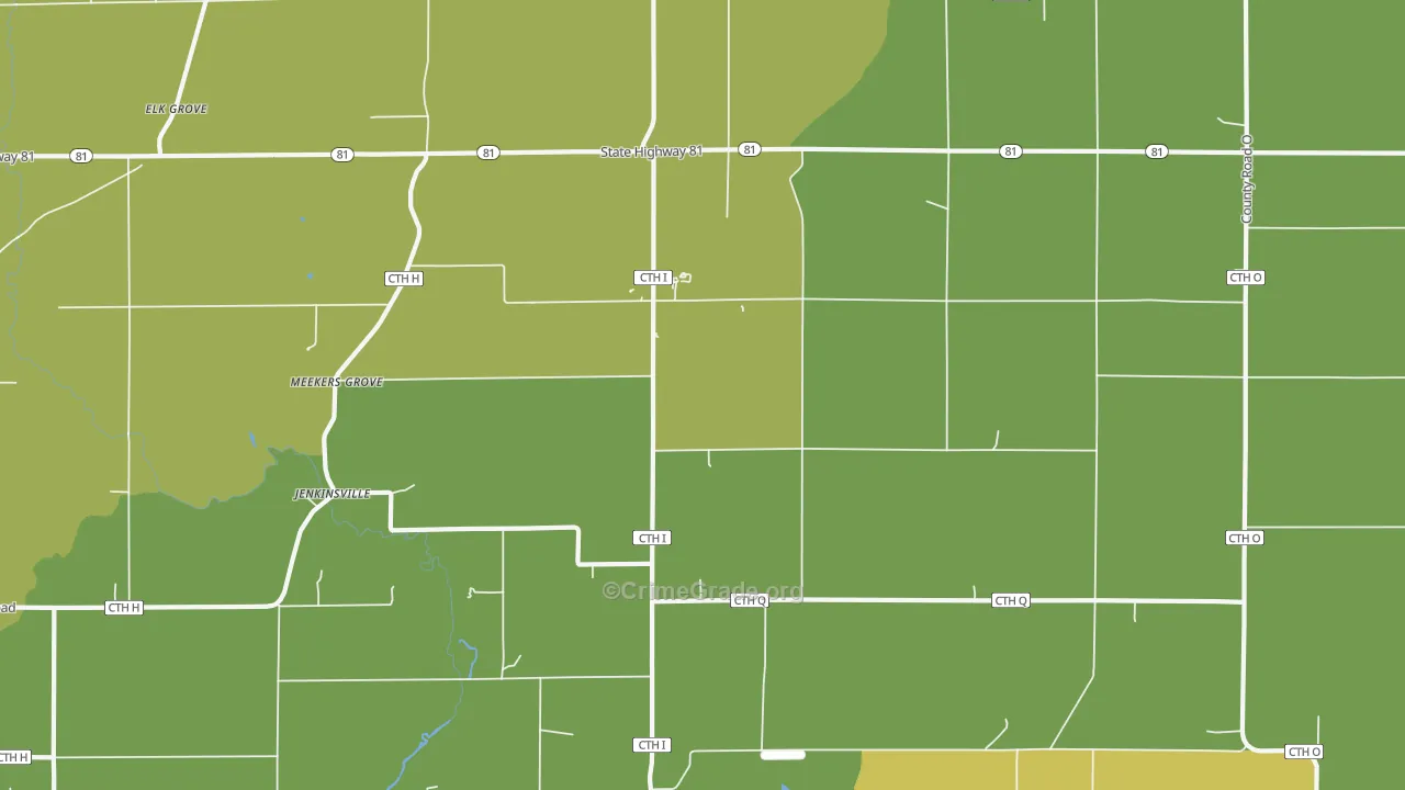 Meekers Grove, WI Map of Assault Rates