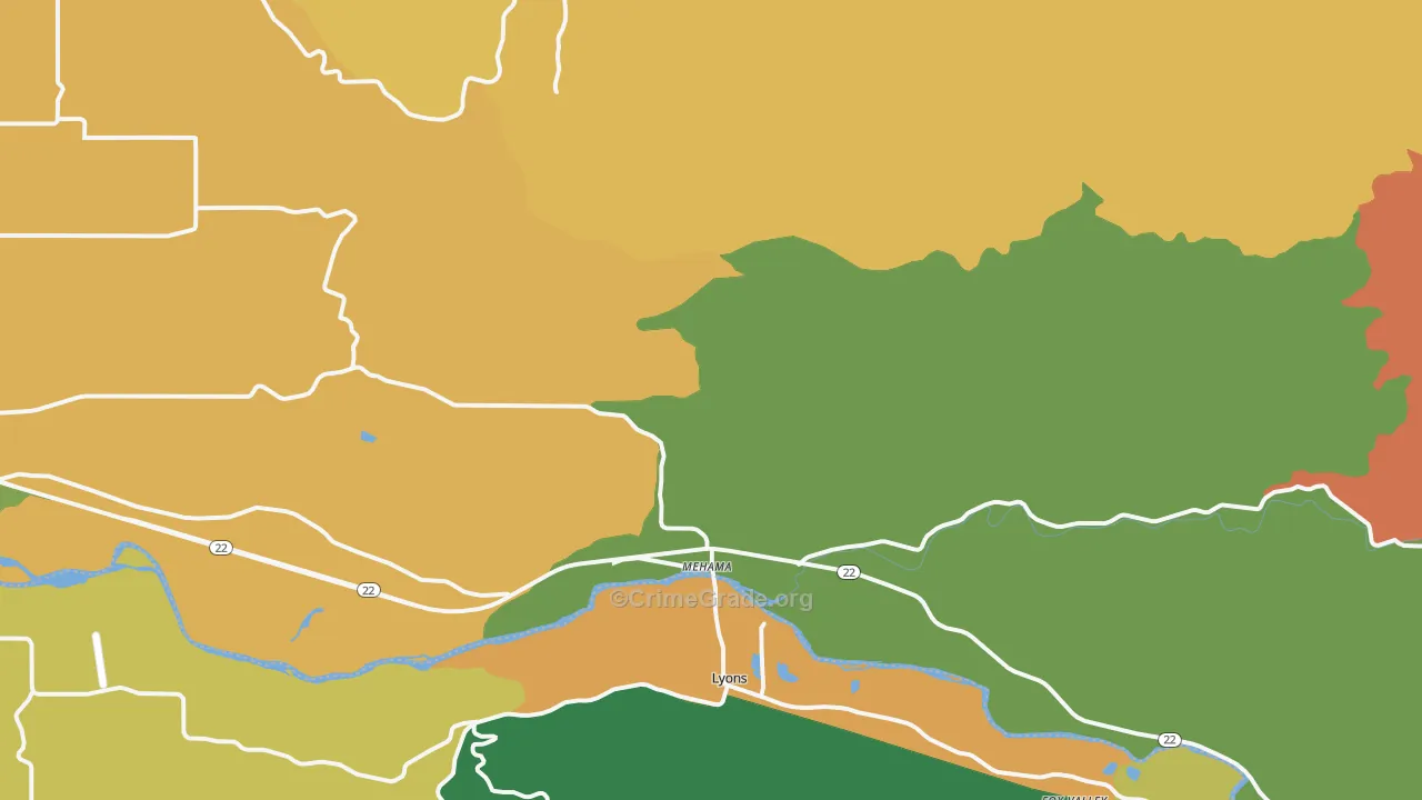 Mehama, OR Map of Assault Rates