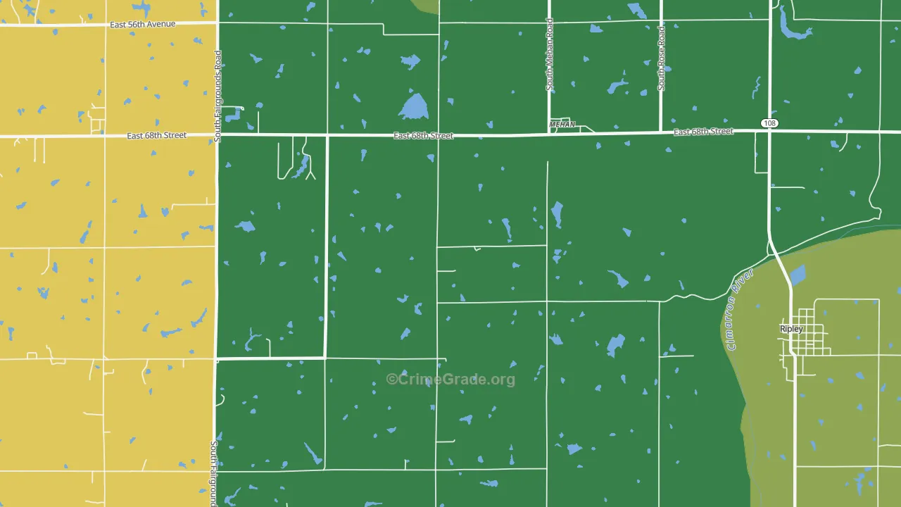 Mehan, OK Map of Assault Rates