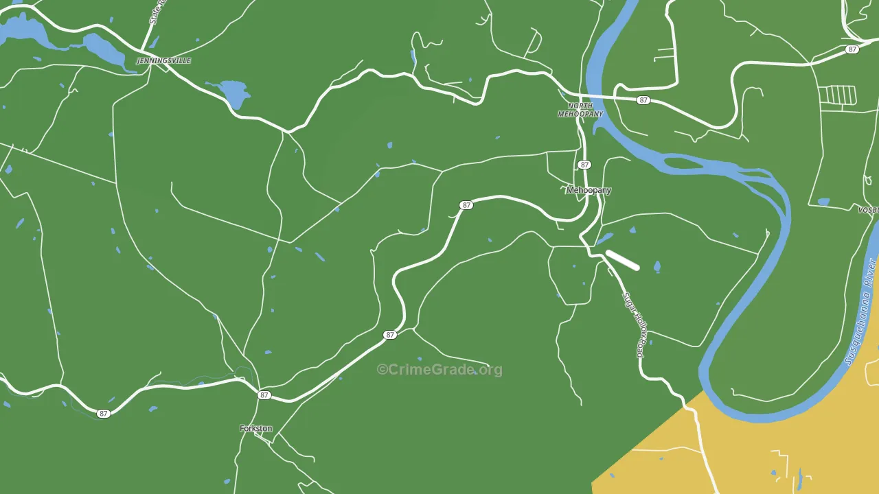 Mehoopany, PA Map of Assault Rates
