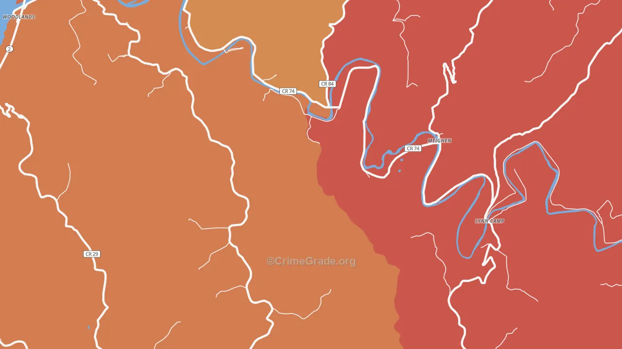 Meighen, WV Map of Assault Rates