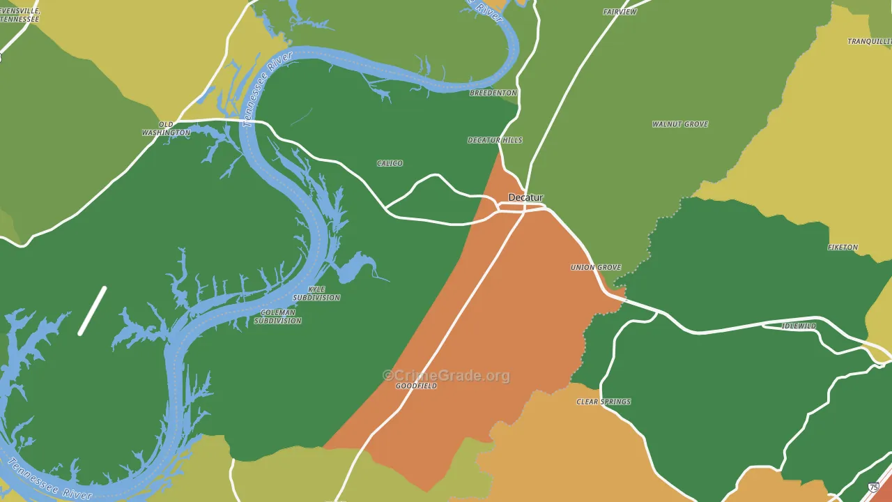 Meigs County, TN Map of Assault Rates