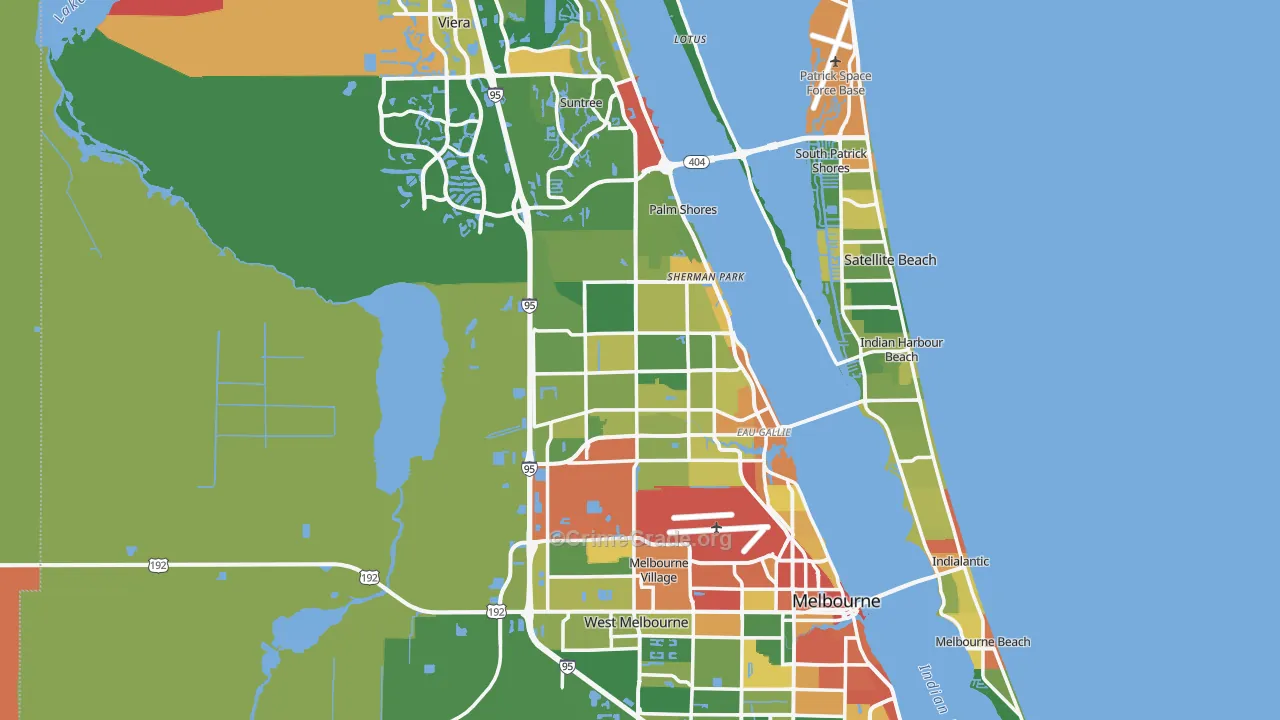 Melbourne, FL Map of Assault Rates