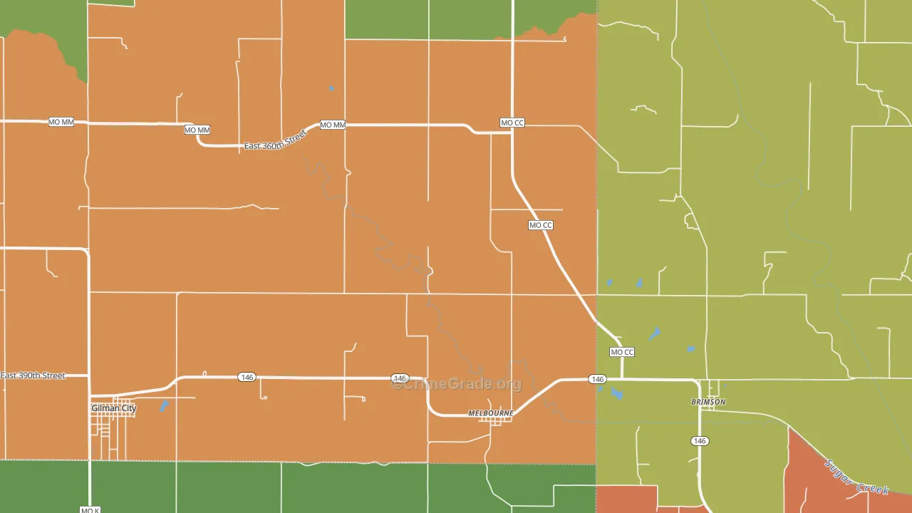 Melbourne, MO Map of Assault Rates