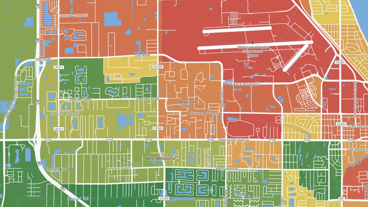 Melbourne Village, FL Map of Assault Rates