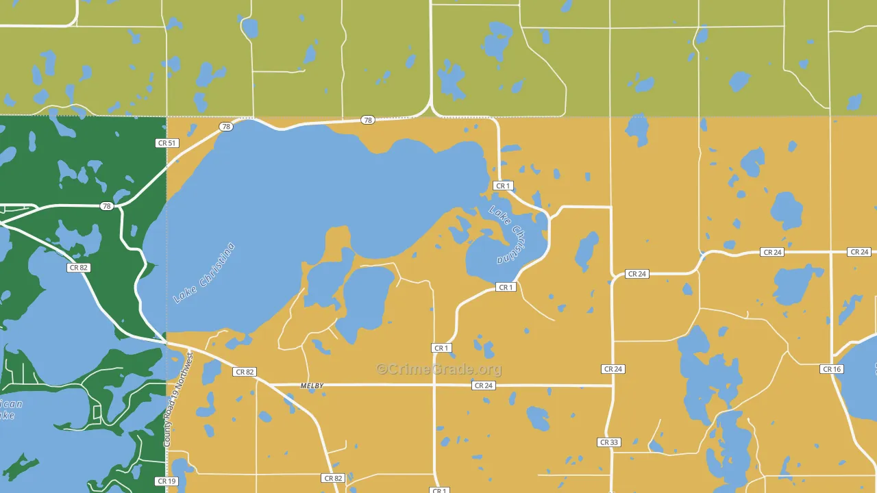 Melby, MN Map of Assault Rates