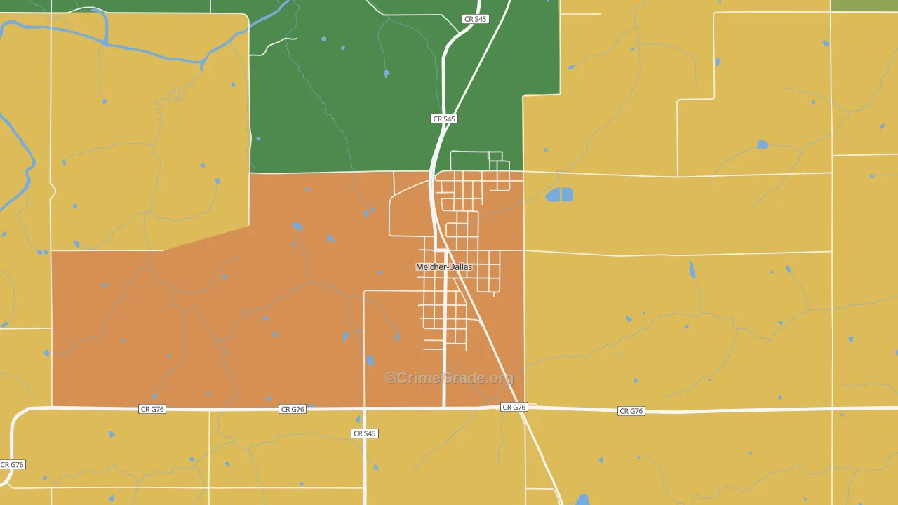 Melcher-Dallas, IA Map of Assault Rates