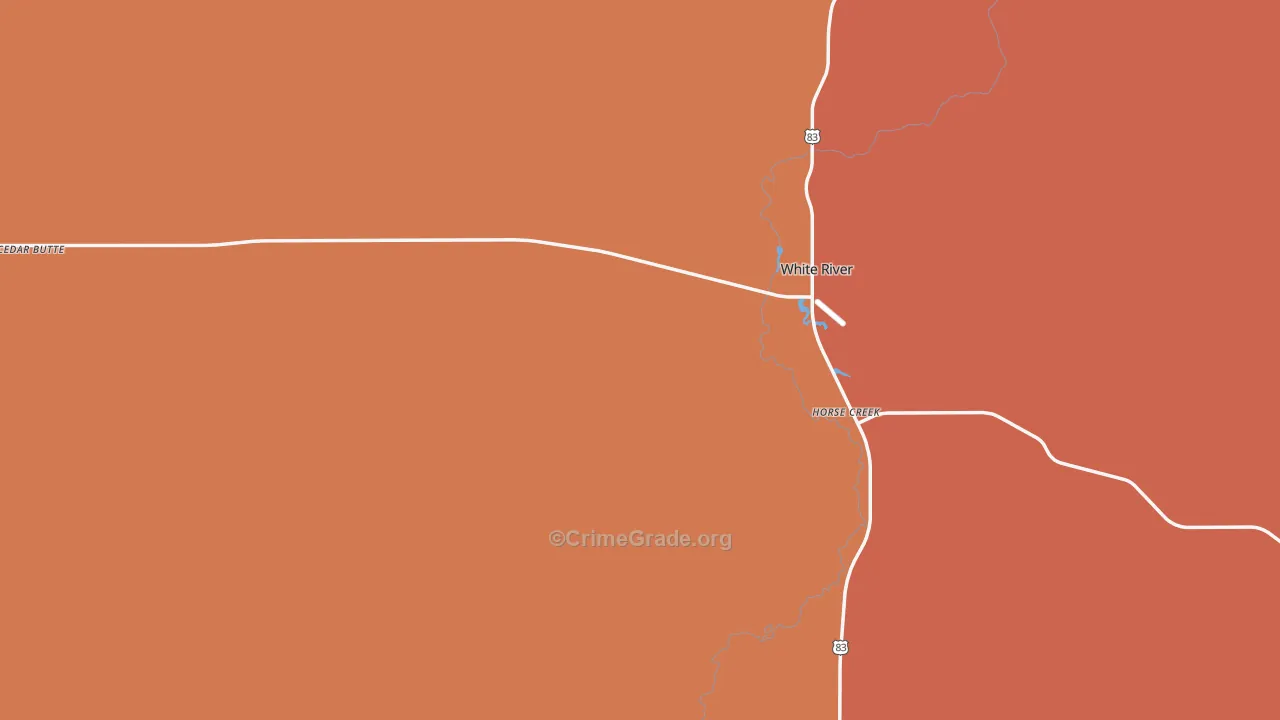 Mellette County, SD Map of Assault Rates