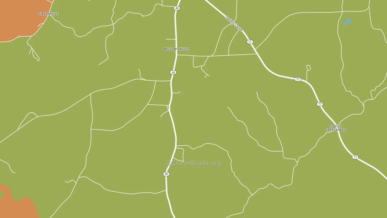Mellow Valley, AL Map of Assault Rates