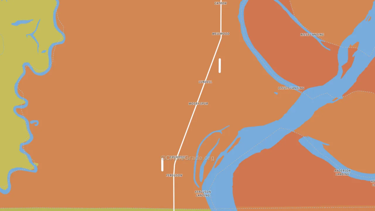 Mellwood, AR Map of Assault Rates