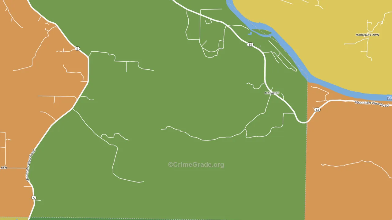 Melrose, AR Map of Assault Rates