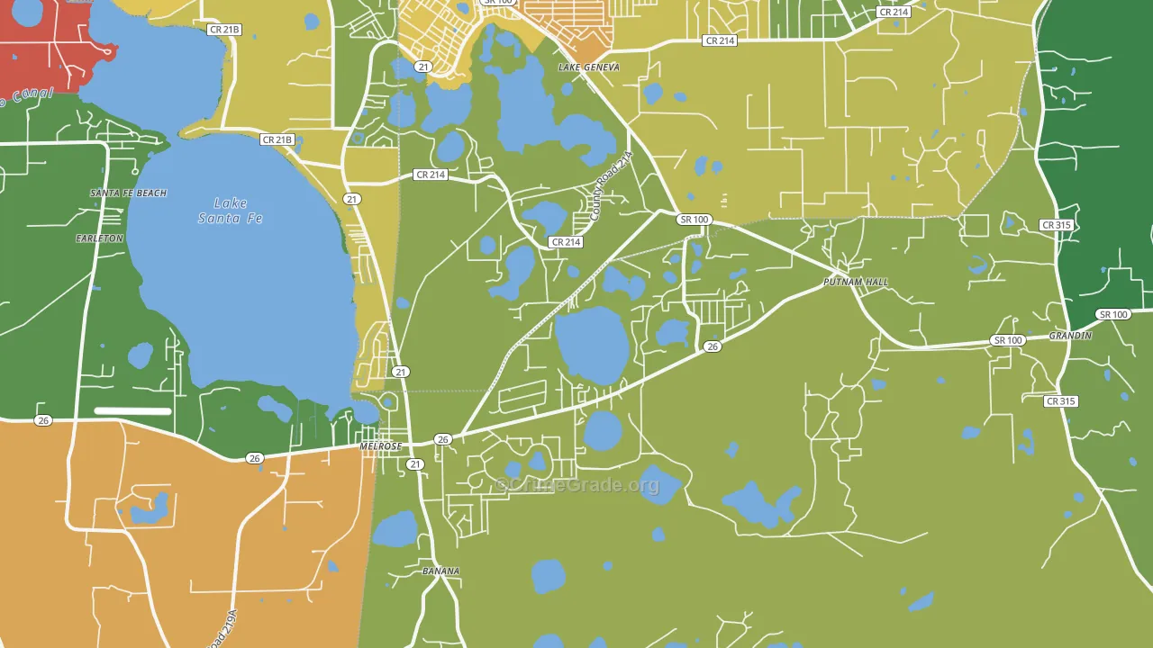 Melrose, FL Map of Assault Rates
