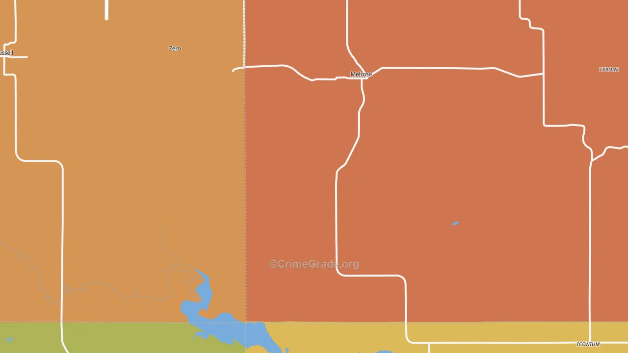 Melrose, IA Map of Assault Rates