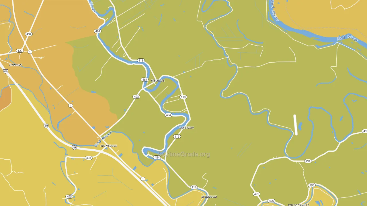 Melrose, LA Map of Assault Rates