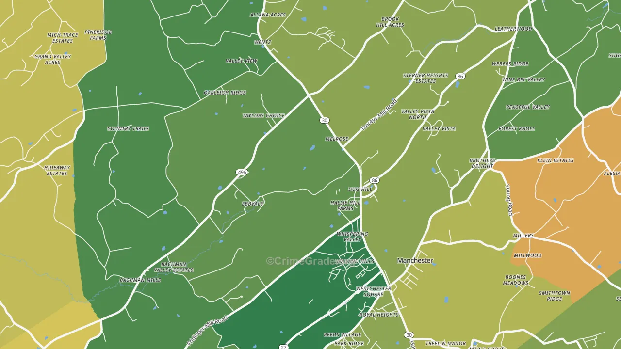 Melrose, MD Map of Assault Rates