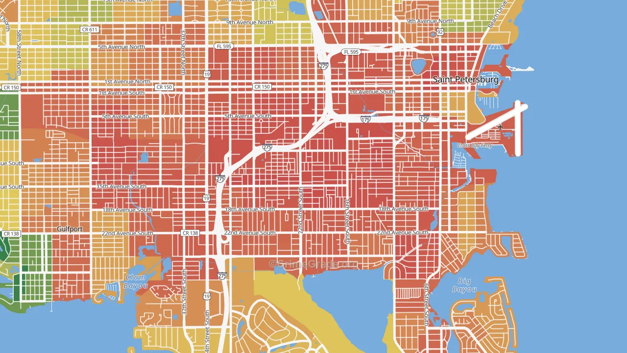 Melrose Mercy, St. Petersburg, FL Map of Assault Rates