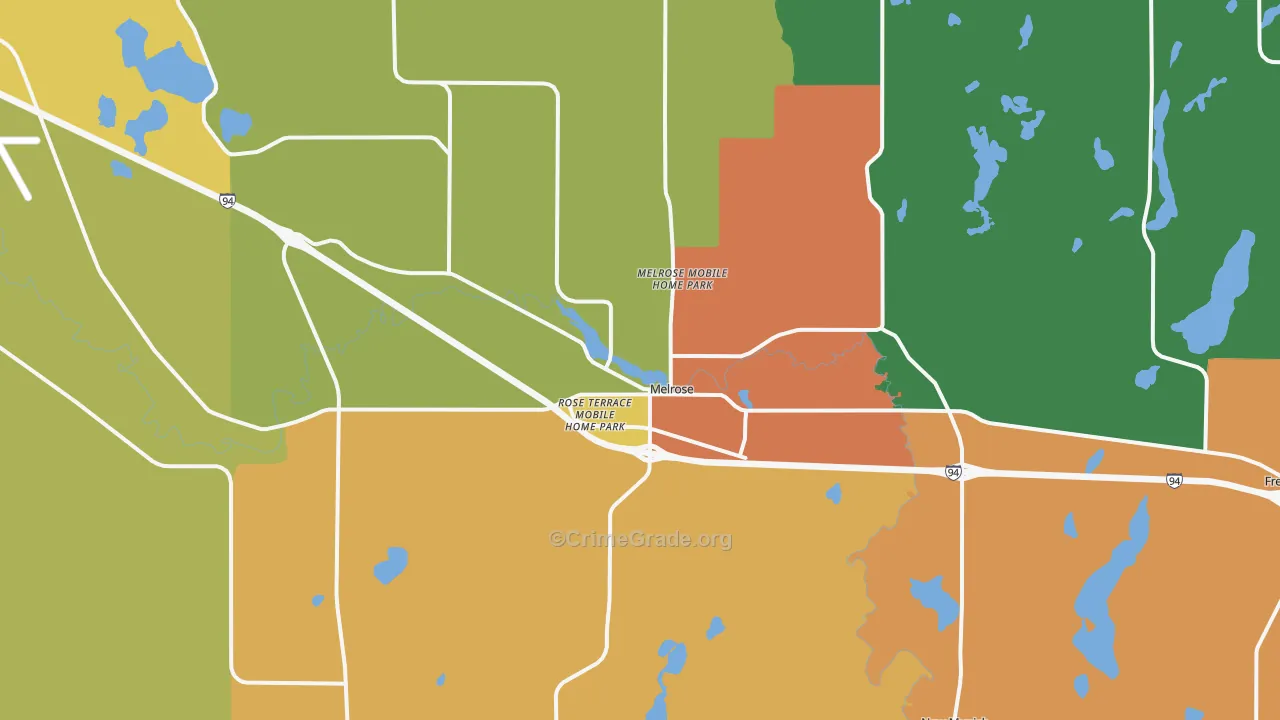 Melrose, MN Map of Assault Rates