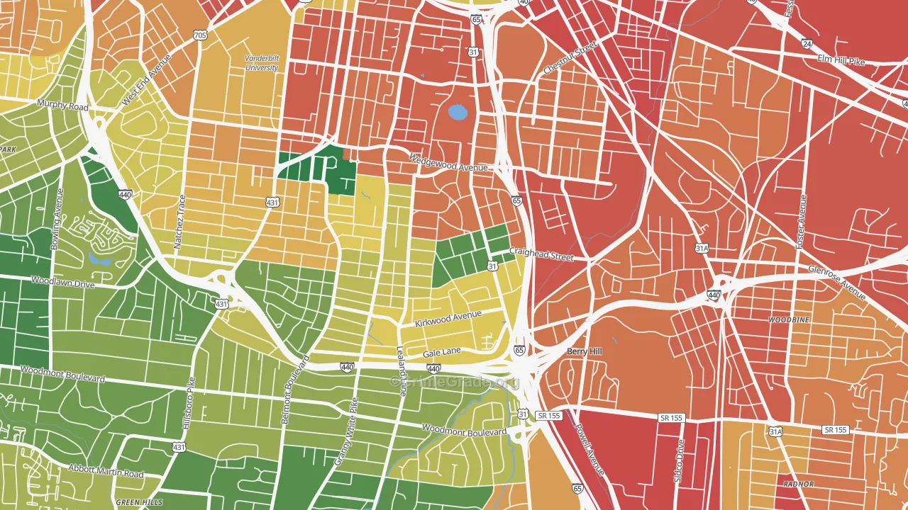 Melrose, Nashville, TN Map of Assault Rates