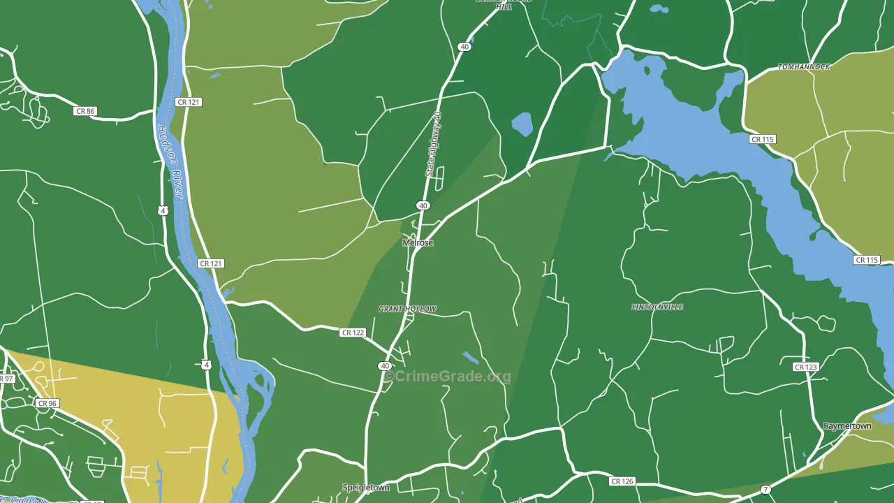 Melrose, NY Map of Assault Rates