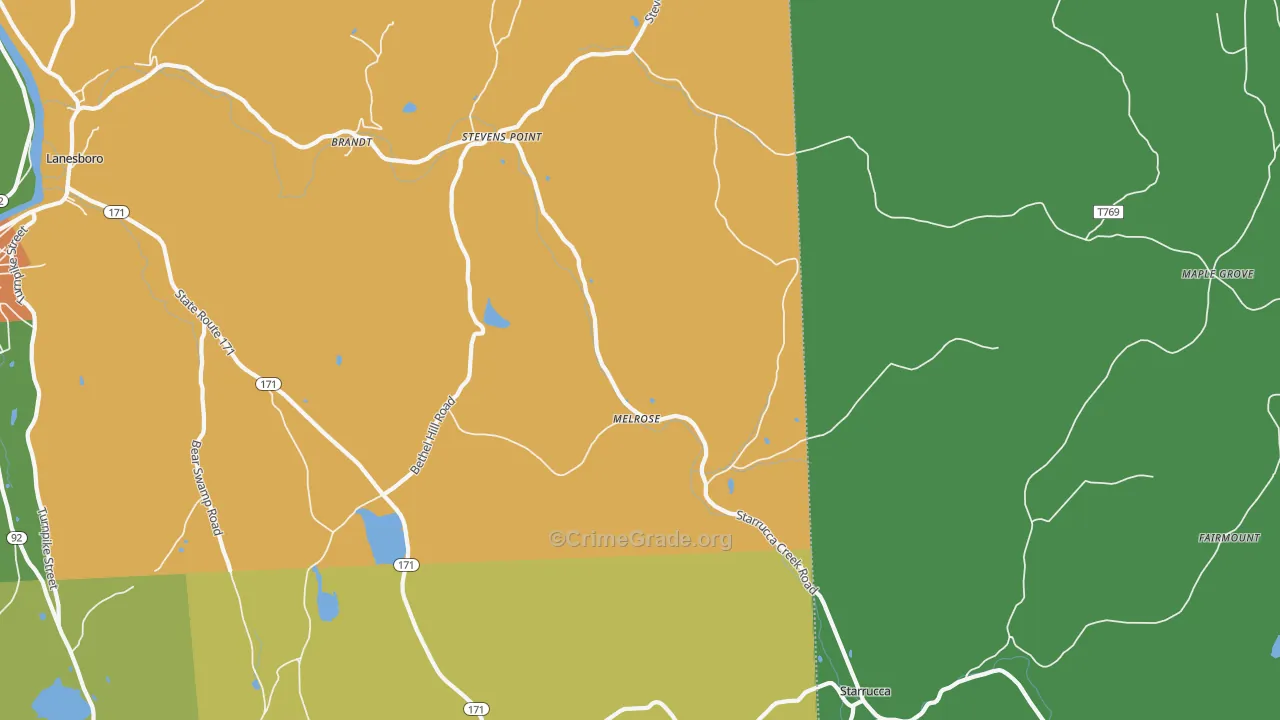 Melrose, PA Map of Assault Rates