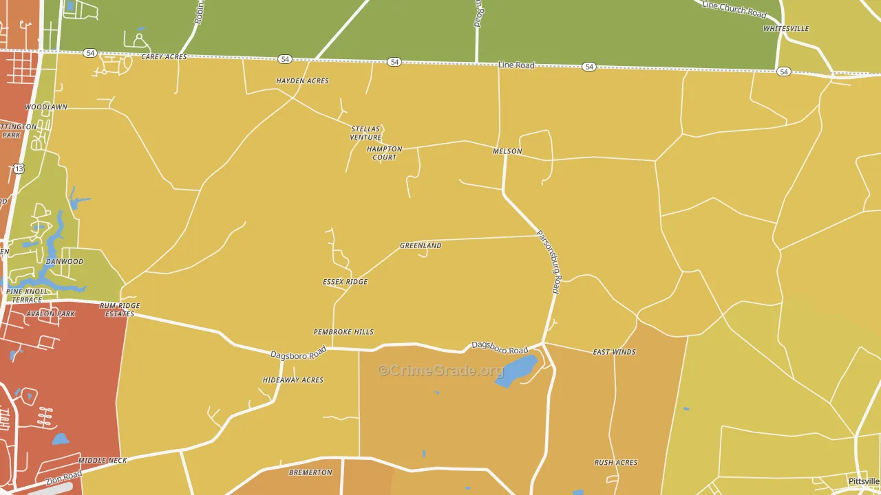 Melson, MD Map of Assault Rates